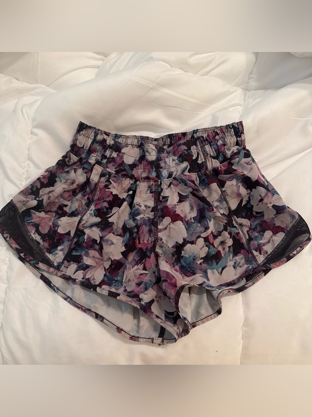 lululemon athletica Floral Print Athletic Shorts - Purple Multi